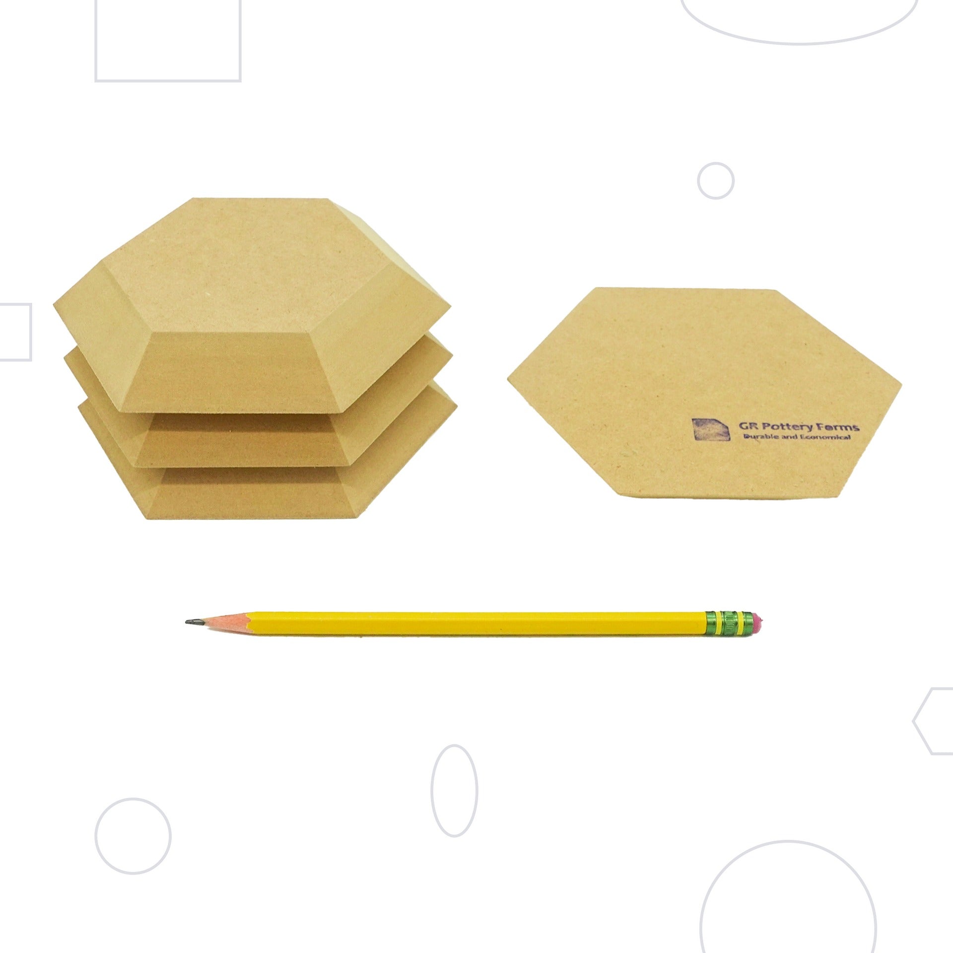 GR POTTERY HEXAGON STACK PACK (4 PIECE)